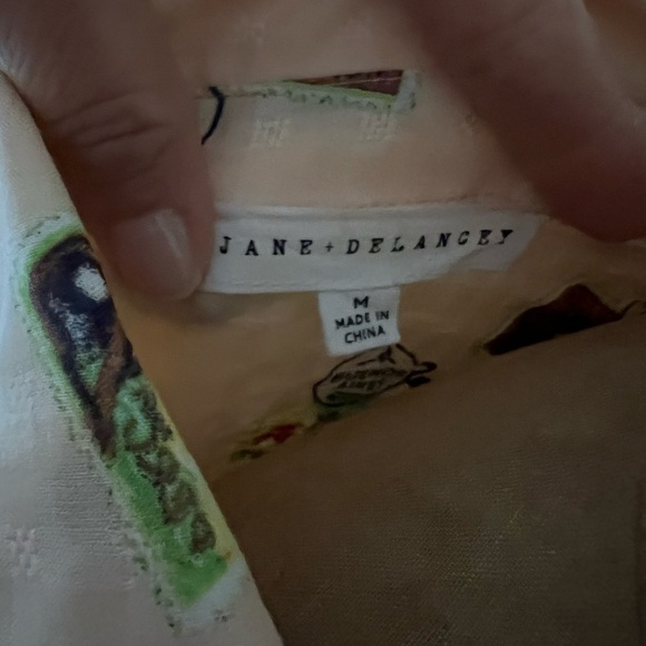 Jane + Delancey postage stamp pale pink short sleeve blouse medium - Picture 6 of 9